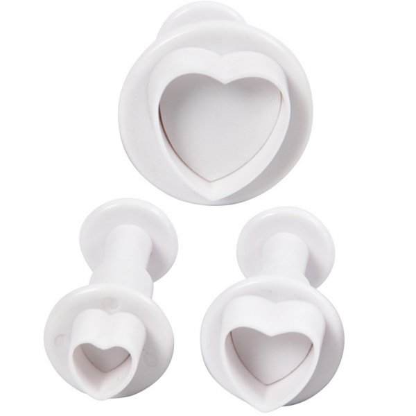 Pregede kakeutstikkere - 3-pakning - Hjerter Pregede kakeutstikkere - 3-pakning - Hjerter
