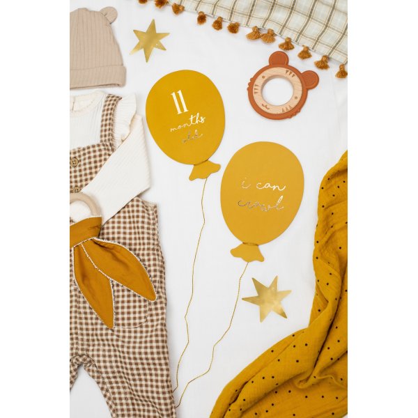 Ballongformede kort for milepæler for babyen Ballongformede kort for milepæler for babyen