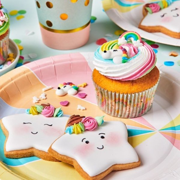 Sukkerdekorasjoner - Enhjørninger og Regnbuer - FunCakes - 12 stk Sukkerdekorasjoner - Enhjørninger og Regnbuer - FunCakes - 12 stk