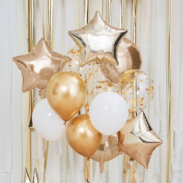 Ballongbukett - Mix it Up - Gull metallic