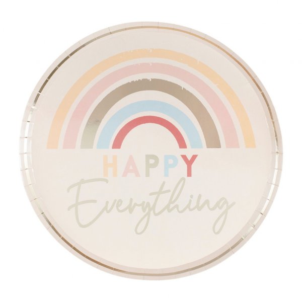 Papptallerkener - Happy Everything - 8-pakning
