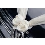 Girlander - Organzastoff med satengblomster - Kremfarget - 1,8 m Girlander - Organzastoff med satengblomster - Kremfarget - 1,8 m