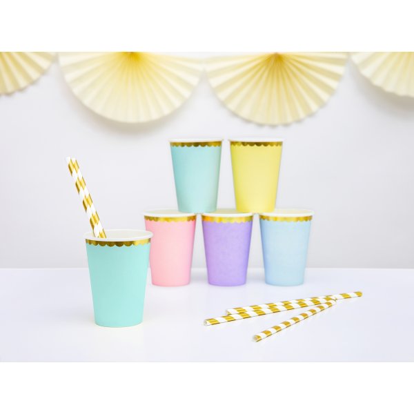 Papirkopper - Mintgrnne - Gullkant - 6-pakning