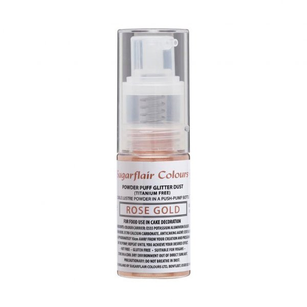 Spiselig glitterspray - Sugarflair - Rosegull - 10 g Spiselig glitterspray - Sugarflair - Rosegull - 10 g