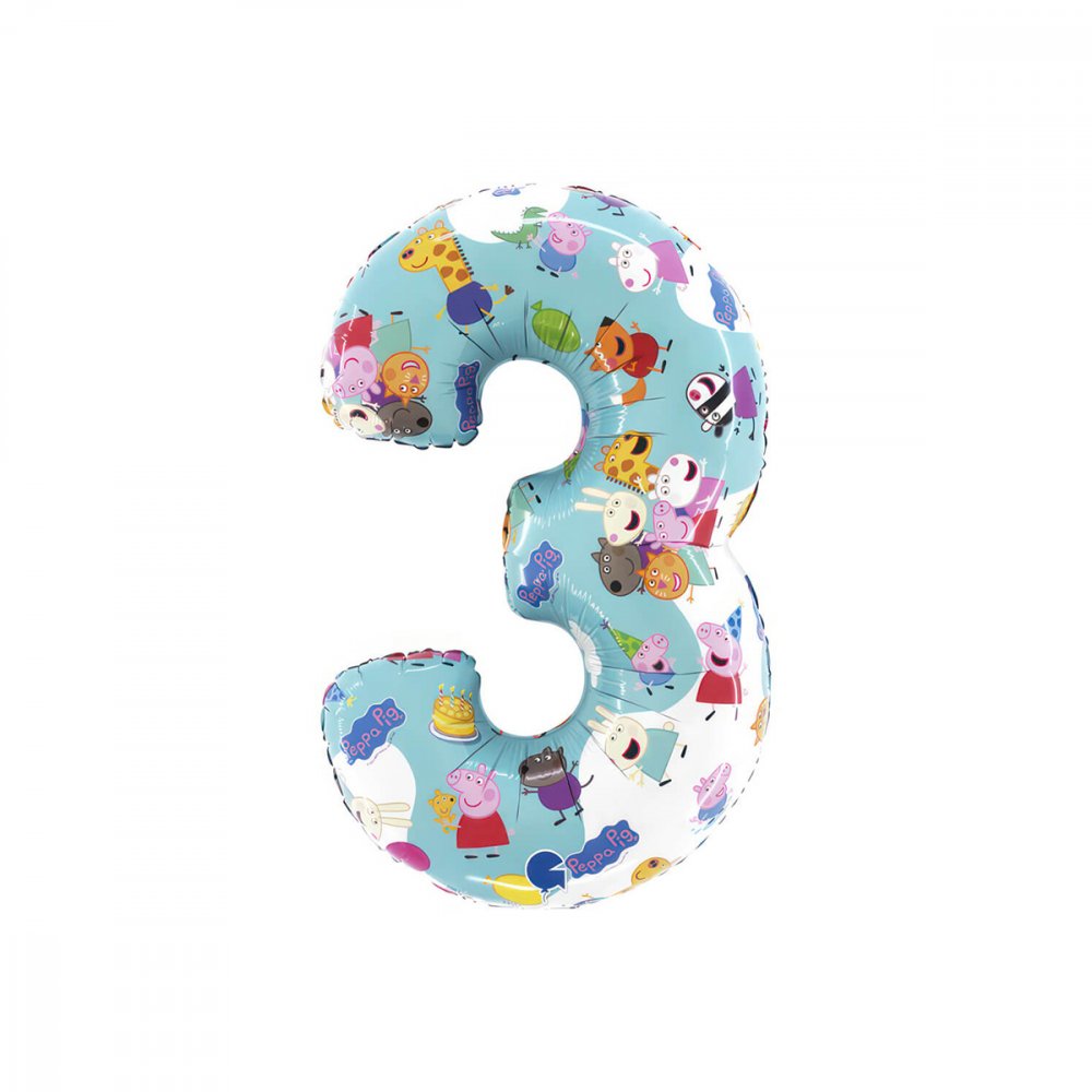 Ballongfigur – Greta Gris – Tre – 66 cm – Tallballonger, Ballonger