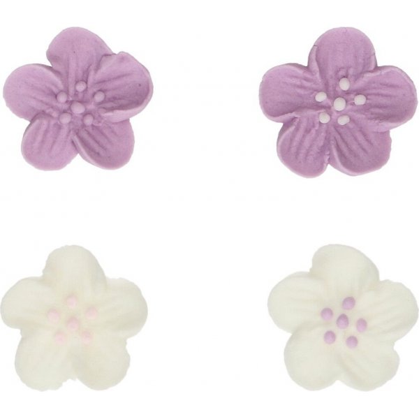 Sukkerdekorasjoner - Blomster - Lilla - Funcakes - 24 stk Sukkerdekorasjoner - Blomster - Lilla - Funcakes - 24 stk