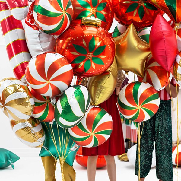 Folieballong - Candy Swirl - Guld