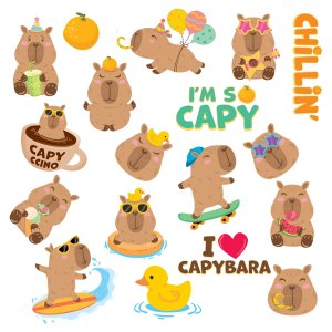 Tatoveringer - Capybara - 18 stk Tatoveringer - Capybara - 18 stk
