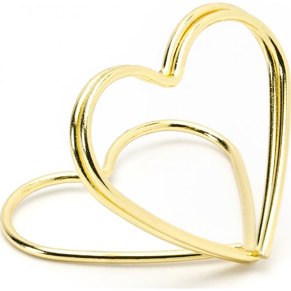 Kortholder - Hjerter - Gull - 10-pakning