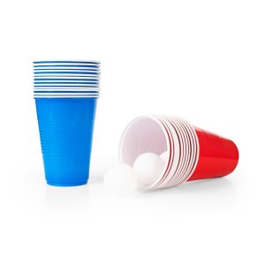 Beer Pong - Rød/Blå - 24 kopper + baller Beer Pong - Rød/Blå - 24 kopper + baller