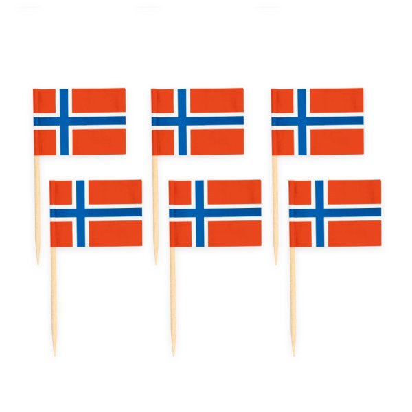 Partypicks - Flagg - Norge - 50 stk Partypicks - Flagg - Norge - 50 stk