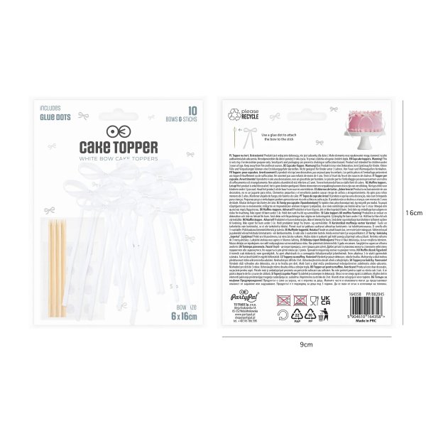 Kakepinner/Kaketopper - Sl�yfer - Hvit - 10-pakning