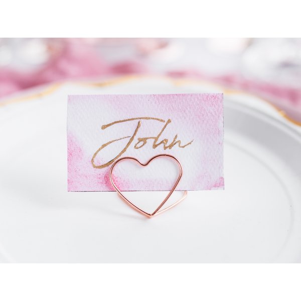 Kortholder - Hjerter - Rosgull - 10-pakning