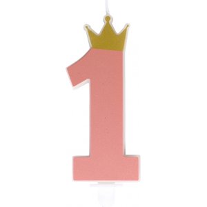 Kakelys - 1. med krone - Rosa