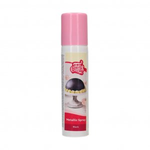 Spiselig spray - FunCakes - Metallisk svart - 100 ml