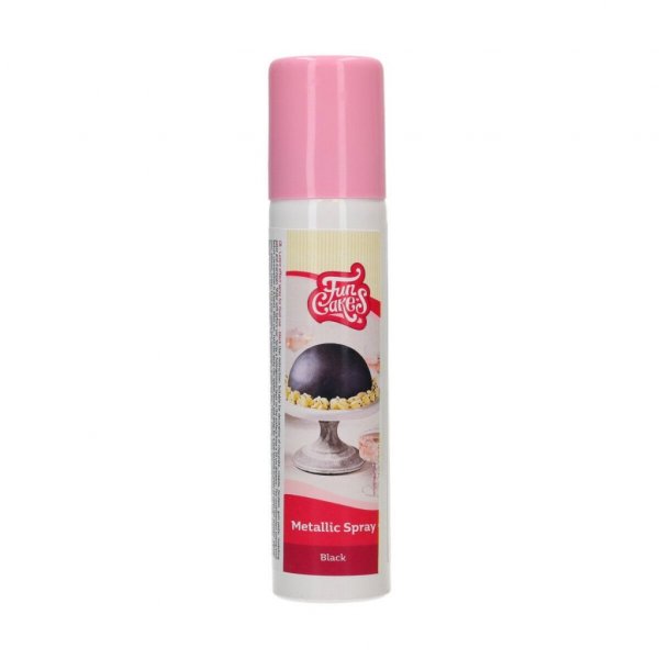 Spiselig spray - FunCakes - Metallisk svart - 100 ml Spiselig spray - FunCakes - Metallisk svart - 100 ml