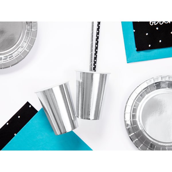 Pappkrus - Metallisk - Slv - 6-pakning