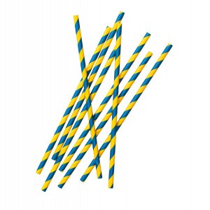 Papirsugerr - Bl/Gul - 24 stk