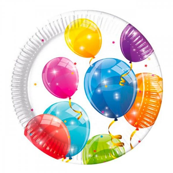 Papptallerkener Ballonger 20 cm - 8-pakning Papptallerkener Ballonger 20 cm - 8-pakning