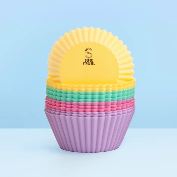 Silikonform - Muffinsformer - Super Streussel - Blandede farger - 12 stk Silikonform - Muffinsformer - Super Streussel - Blandede farger - 12 stk