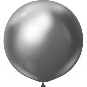 Ballonger ensfarget - Premium 60 cm - Space Grey Chrome