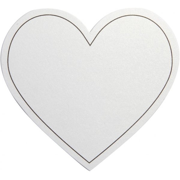 Hjerte - hvitt - st�rrelse 75x69 mm - 10 stk