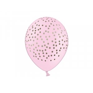 Ballonger - Dotty - Rosa/Gull - 6-pakning