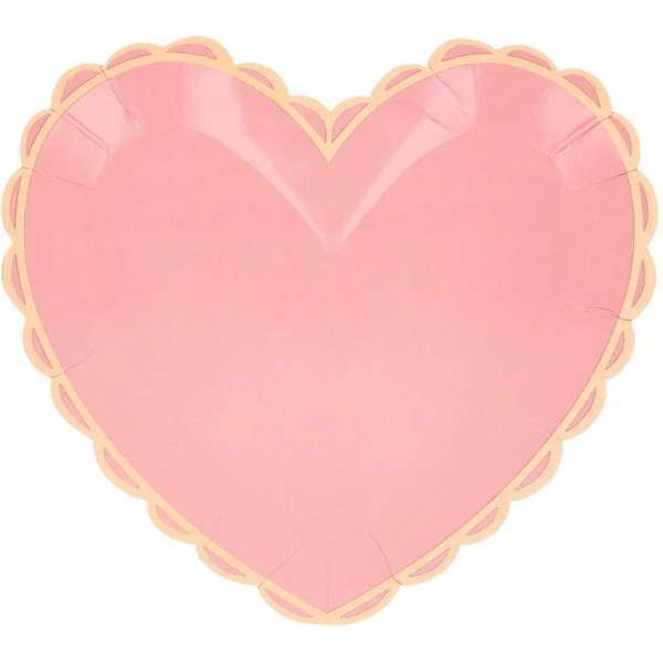 Papirtallerkener - Hjerter - Pastellfarger Papirtallerkener - Hjerter - Pastellfarger