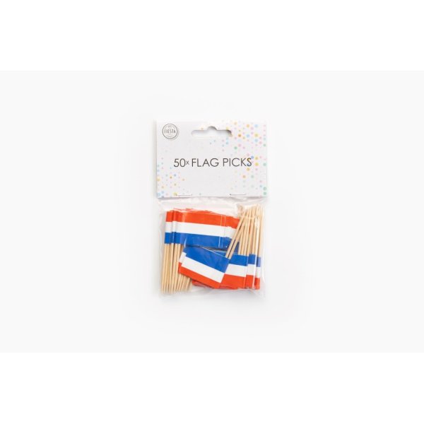 Partypicks - Flagg - Nederland - 50 stk Partypicks - Flagg - Nederland - 50 stk