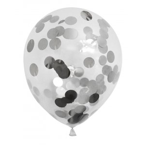 Ballonger - Konfetti Sølv - 6-pakning Ballonger - Konfetti Sølv - 6-pakning