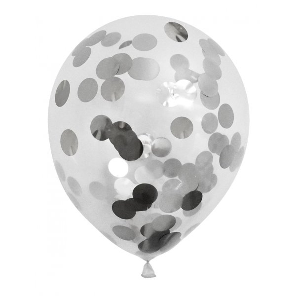 Ballonger - Konfetti Sølv - 6-pakning Ballonger - Konfetti Sølv - 6-pakning