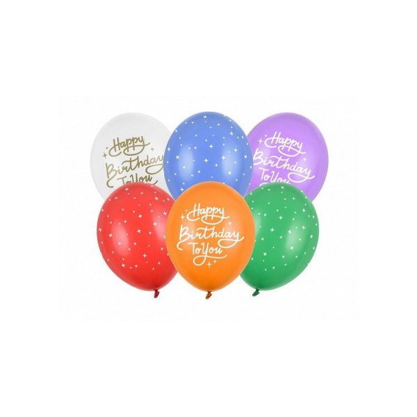 Ballongbukett - Fargemiks - Gratulerer med dagen - 6 stk Ballongbukett - Fargemiks - Gratulerer med dagen - 6 stk