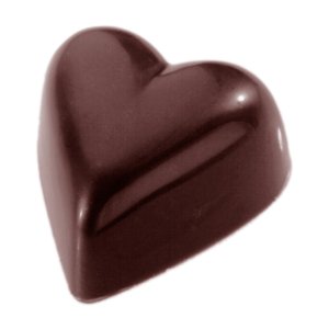 Pralinform - CW1417 Avrundet hjerte - 3,1 cm - Chocolate World