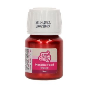 Spiselig maling - Metallisk r�d - FunCakes - 30 ml
