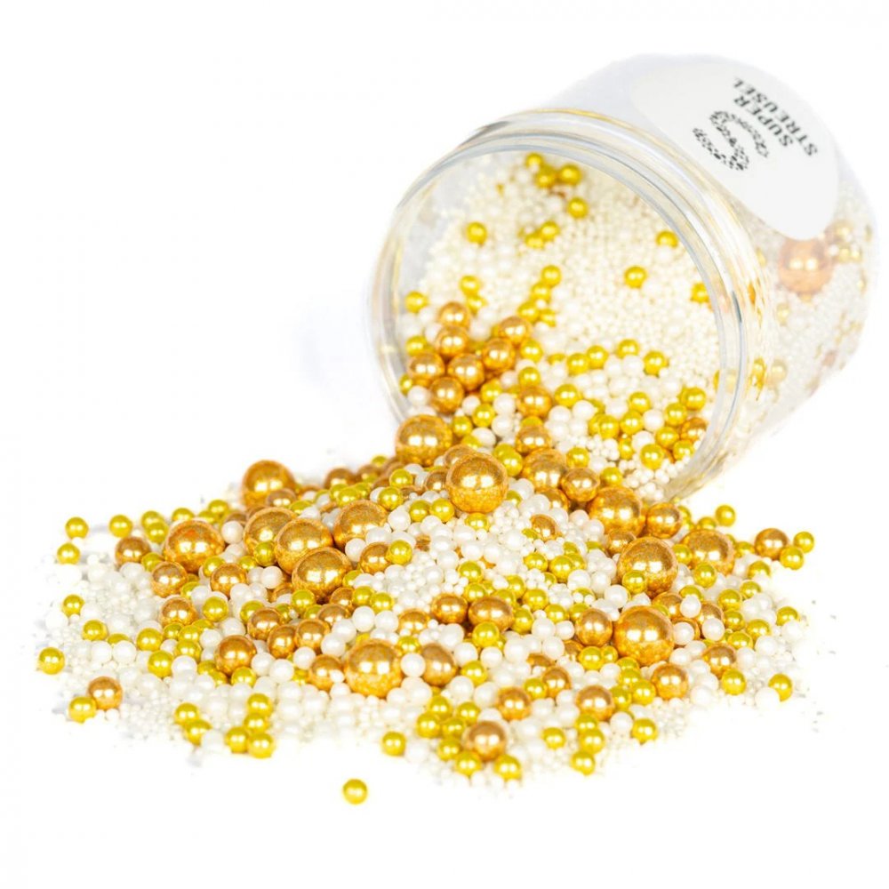 Strøblanding - Gold Flake - Super Streusel - 90g - Dryssblandinger, Sprinkles