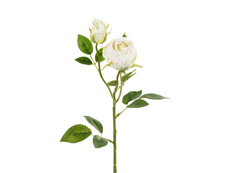 Kunstig blomsterrose – Lys kremfarget – 55 cm – Kunstige blomster, Bryllupsdekorasjoner