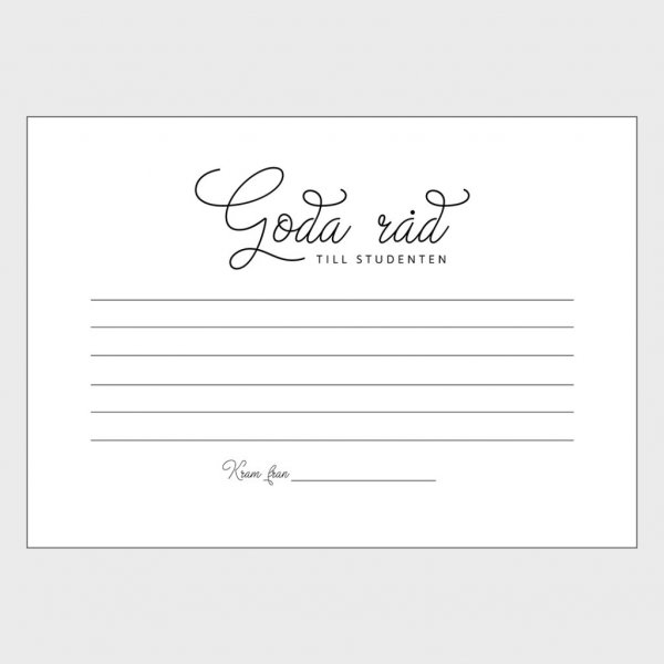 Rådskort - Gode råd for studenter - 8-pakning Rådskort - Gode råd for studenter - 8-pakning