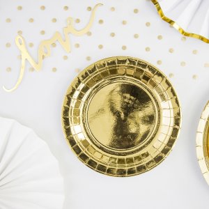 Desserttallerkener - Metallisk - Gull - 6-pakning