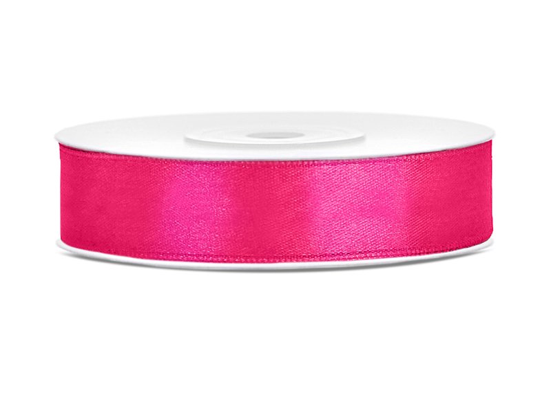 Satengbånd – Mørk rosa – (Bredde: 12 mm) – 25 meter