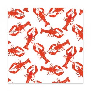 Servietter - Kreps - Hvit/Rd - 16-pakning
