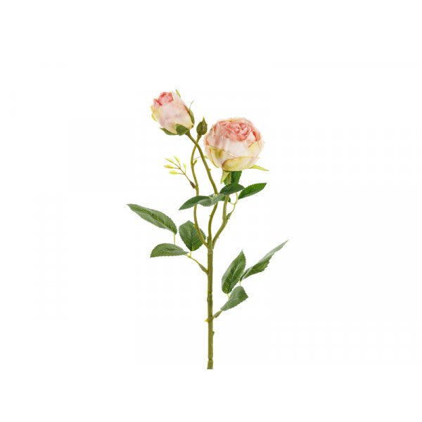 Kunstig blomsterrose - Lys rosa puddertone Kunstig blomsterrose - Lys rosa puddertone