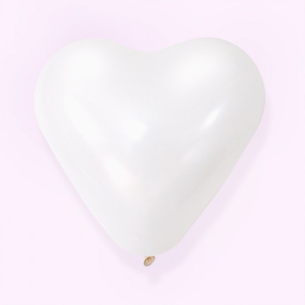 Hjerteballonger - Hvite - 6 stk Hjerteballonger - Hvite - 6 stk