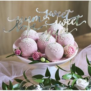 Kakepinner - Love Sweet Yum - Gull - 6-pakning