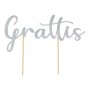 Kakedekorasjon - Gratulerer - Sølv Kakedekorasjon - Gratulerer - Sølv