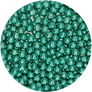 Spr sjokoladeperler - Metallisk grnn - Funcakes - 60 g