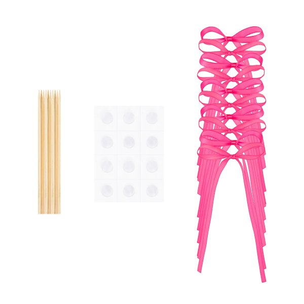 Kakepinn/Kaketopper - Sløyfer - Knallrosa - 10-pakning Kakepinn/Kaketopper - Sløyfer - Knallrosa - 10-pakning