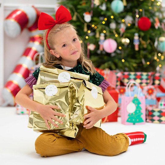 Gaveposer - 28 cm - Gull metallic - 3-pakning Gaveposer - 28 cm - Gull metallic - 3-pakning