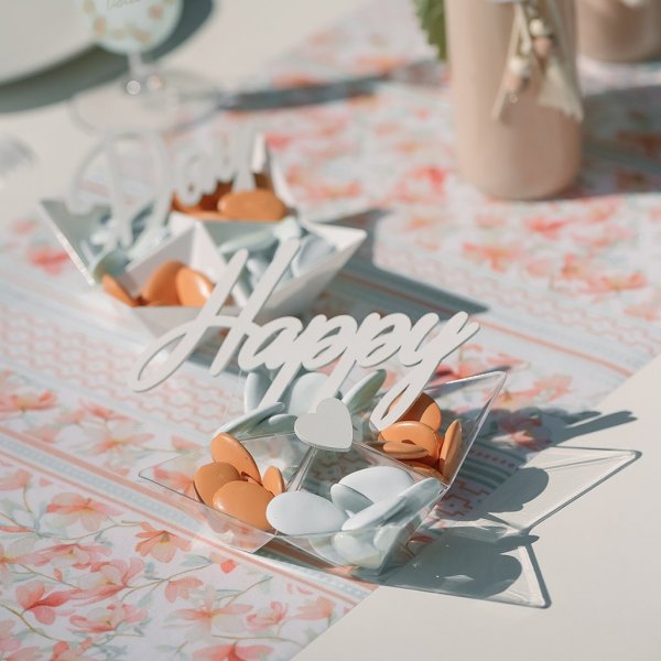 Selvklebende dekorasjon - Happy day - Hvit Selvklebende dekorasjon - Happy day - Hvit