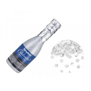 Konfettikanon - Champagneflaske 20,5 cm - Sølv Konfettikanon - Champagneflaske 20,5 cm - Sølv
