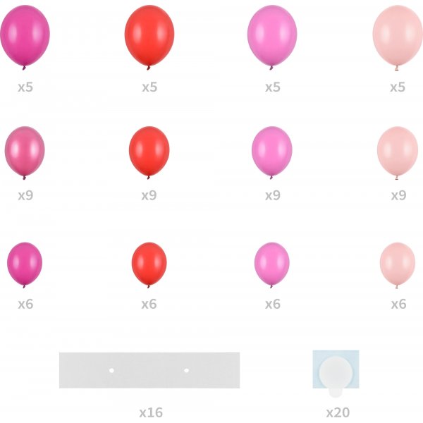 Ballonggirlande - Rosa hjerte Ballonggirlande - Rosa hjerte